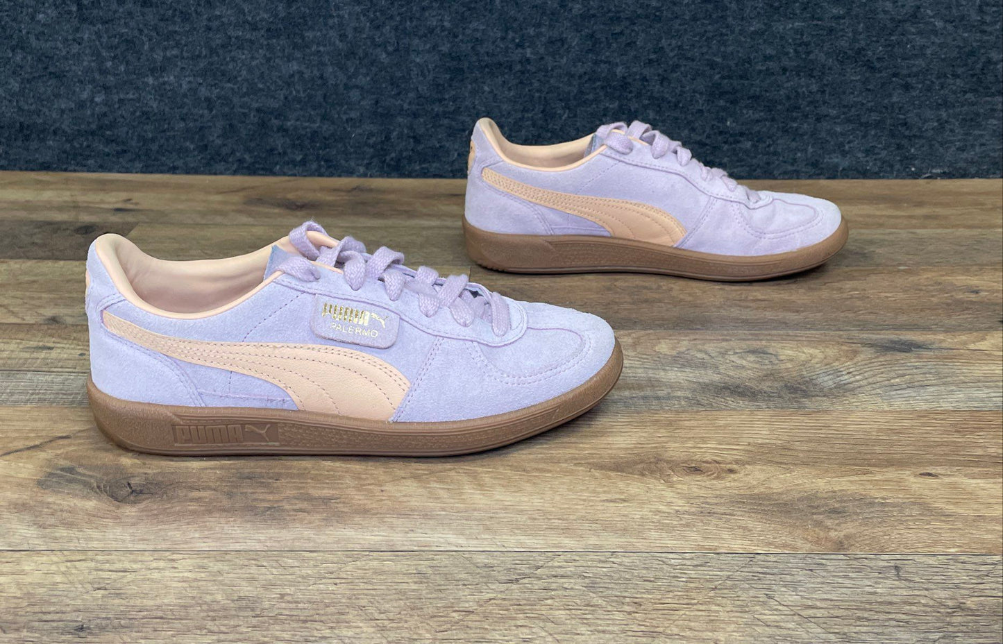 Puma Palermo Pink Delight Peach Gum Women's Suede Sneakers Size 8