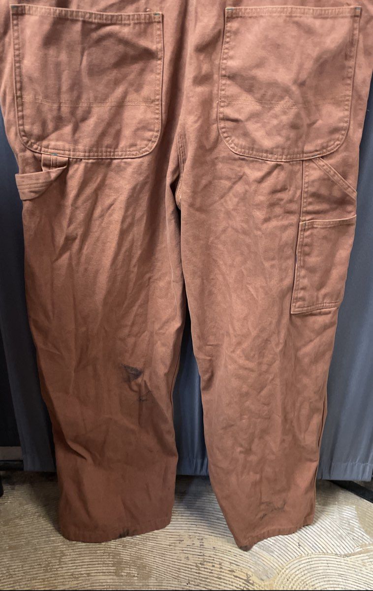 Liberty Duck Cotton Bib Overalls Brown Workwear Carpenter Sz 42x32