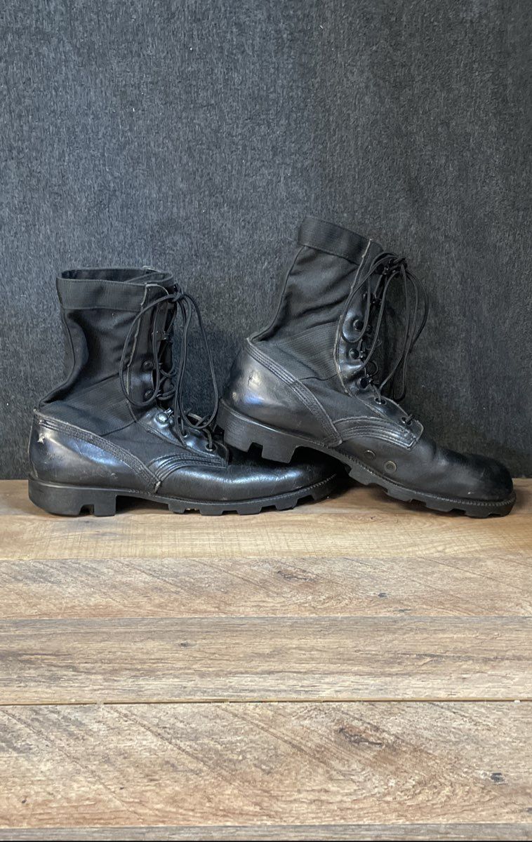 Vintage Ro-Search Black Canvas Leather Jungle Combat Boots Size 8.5R