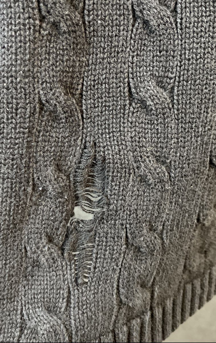 Lauren Ralph Lauren Women's Black Cable Knit Cotton V-Neck Sweater Sz 2X