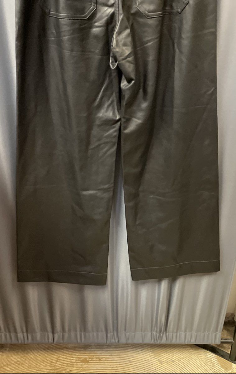 Anthropologie Maeve Women's Black The Colette Faux Leather Wide Leg Pants Sz 29T