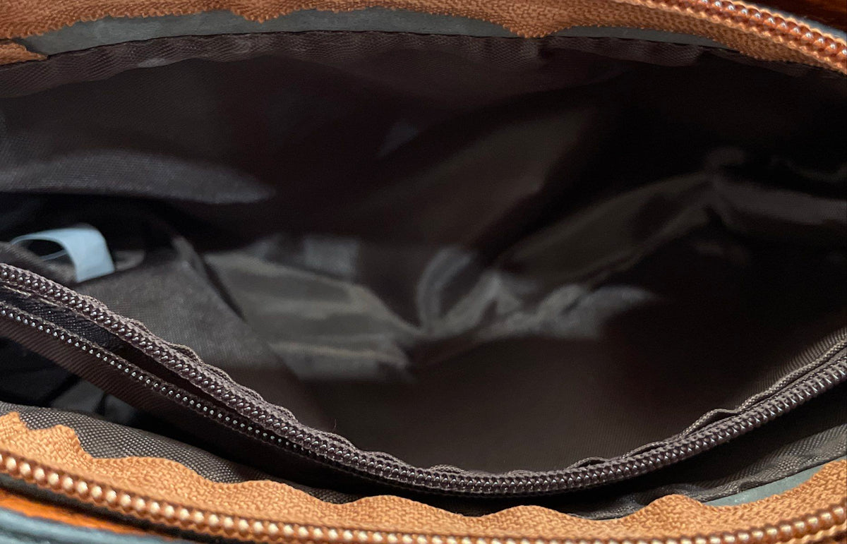 Brown Croc Embossed Leather Satchel Crossbody Bag Gold Chain Strap