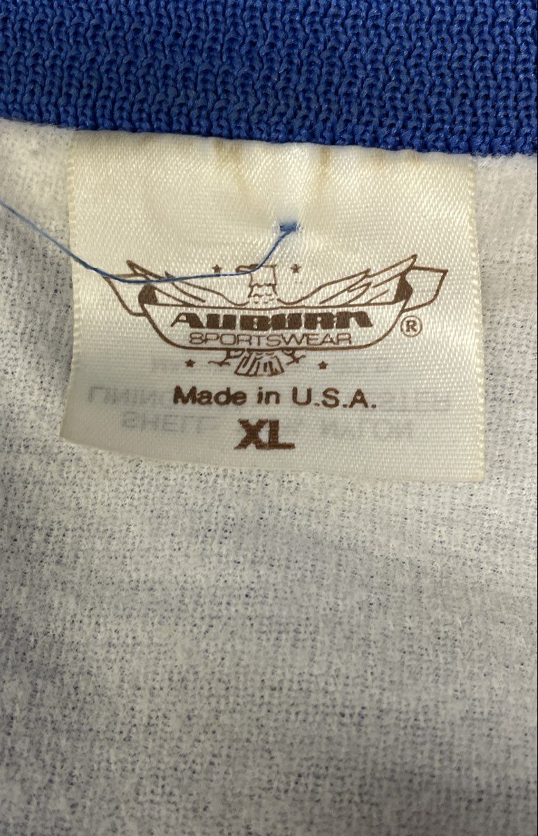 Vintage 80s Thornburg Shell 24 Hr Towing Satin Bomber Jacket Blue XL USA