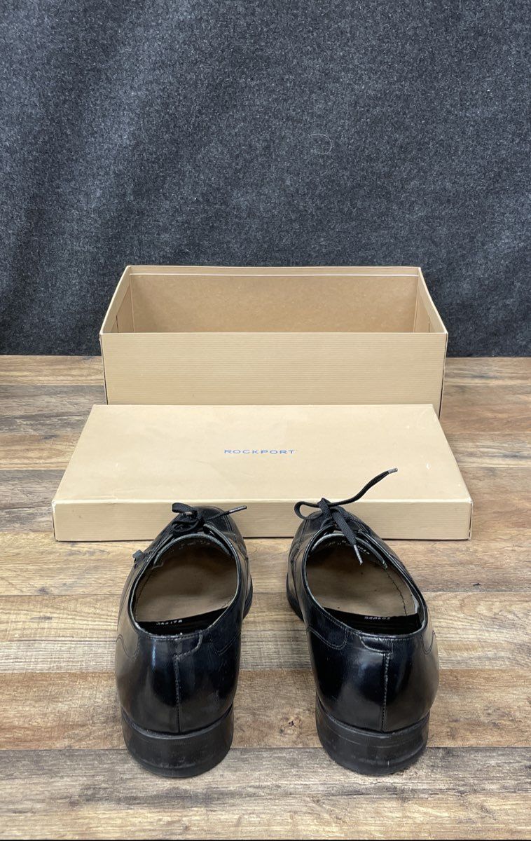 Rockport Black Leather Square Toe Oxford Dress Shoes Men's Size 11 D
