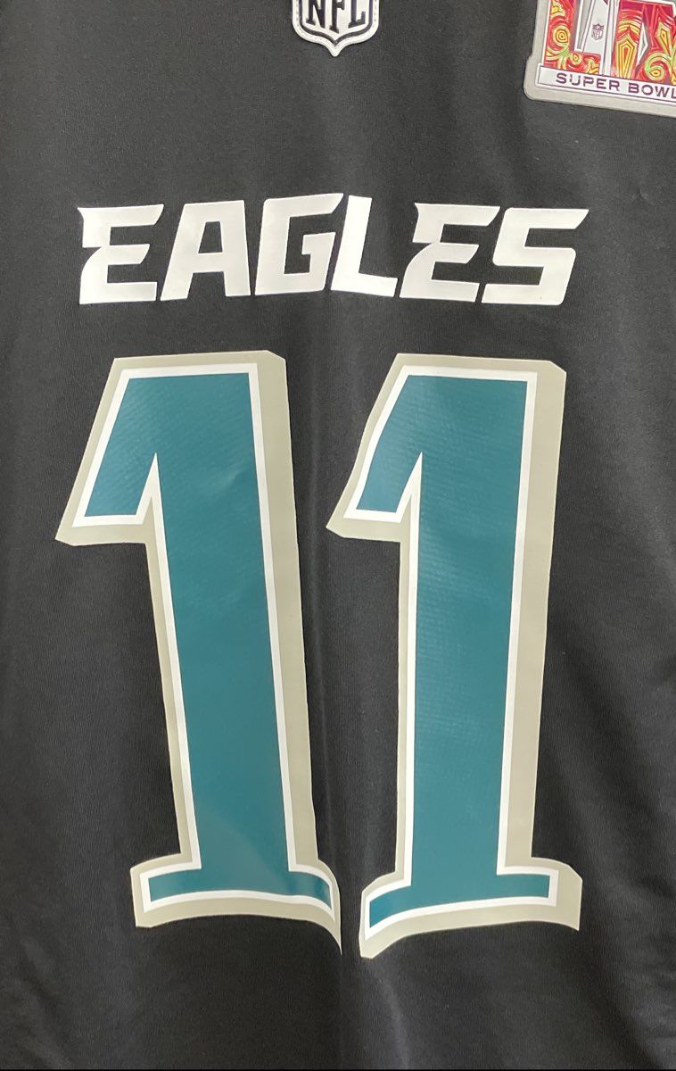 Nike Men's Philadelphia Eagles A.J. Brown #11 Black Super Bowl LIX Jersey Sz M