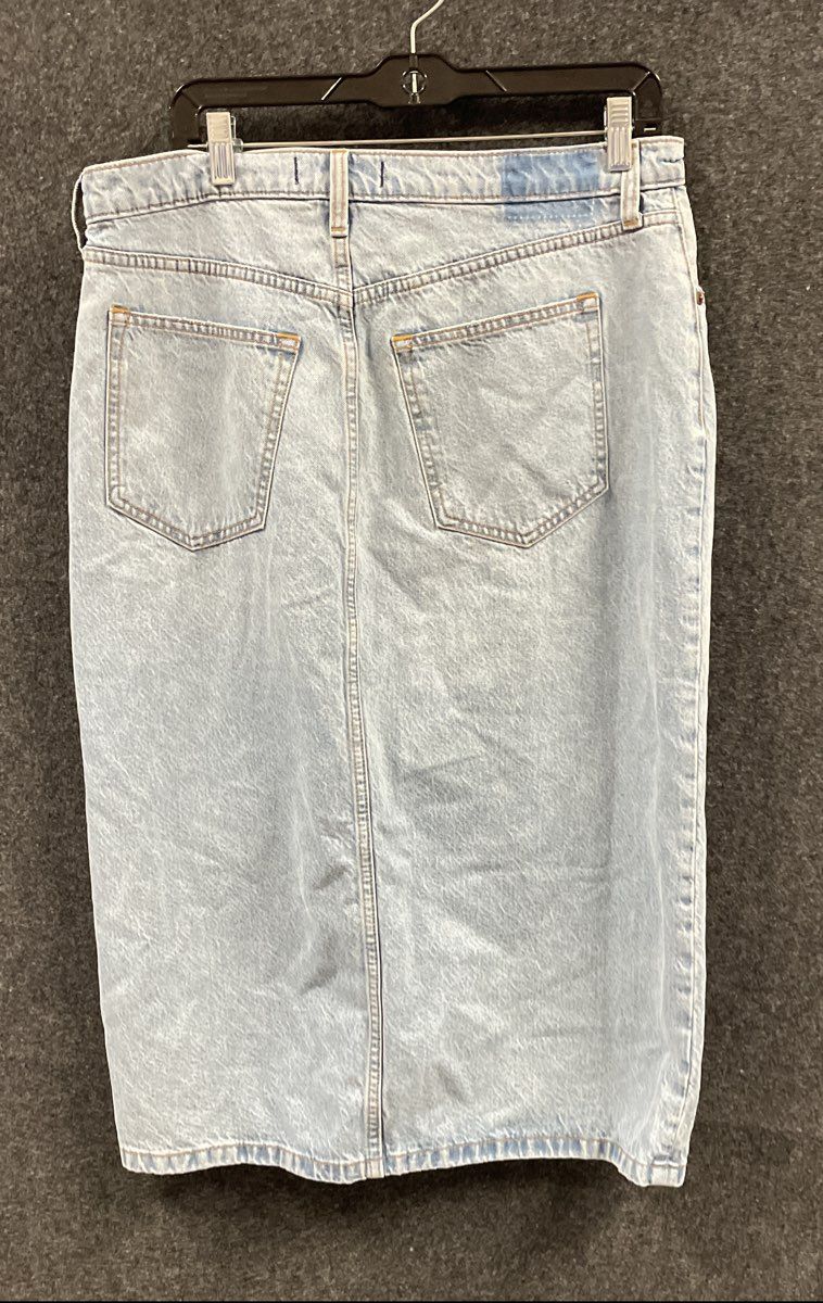 Abercrombie & Fitch Women's Light Wash High Rise Denim Slit Midi Skirt NWT Sz 31