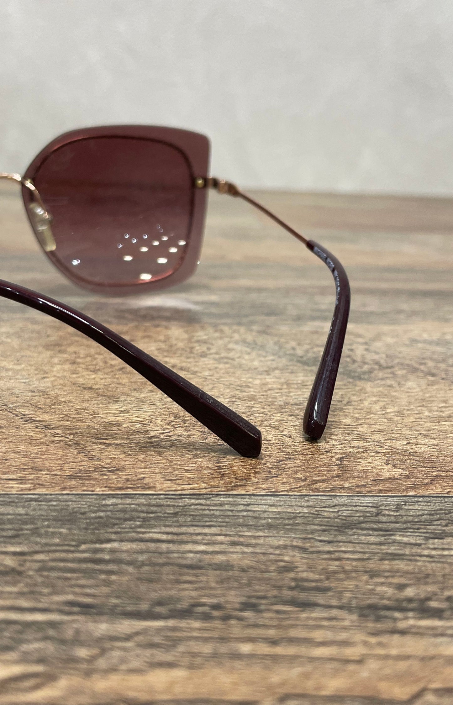 Michael Kors Phuket MK1040 Burgundy Gold Oversized Butterfly Sunglasses