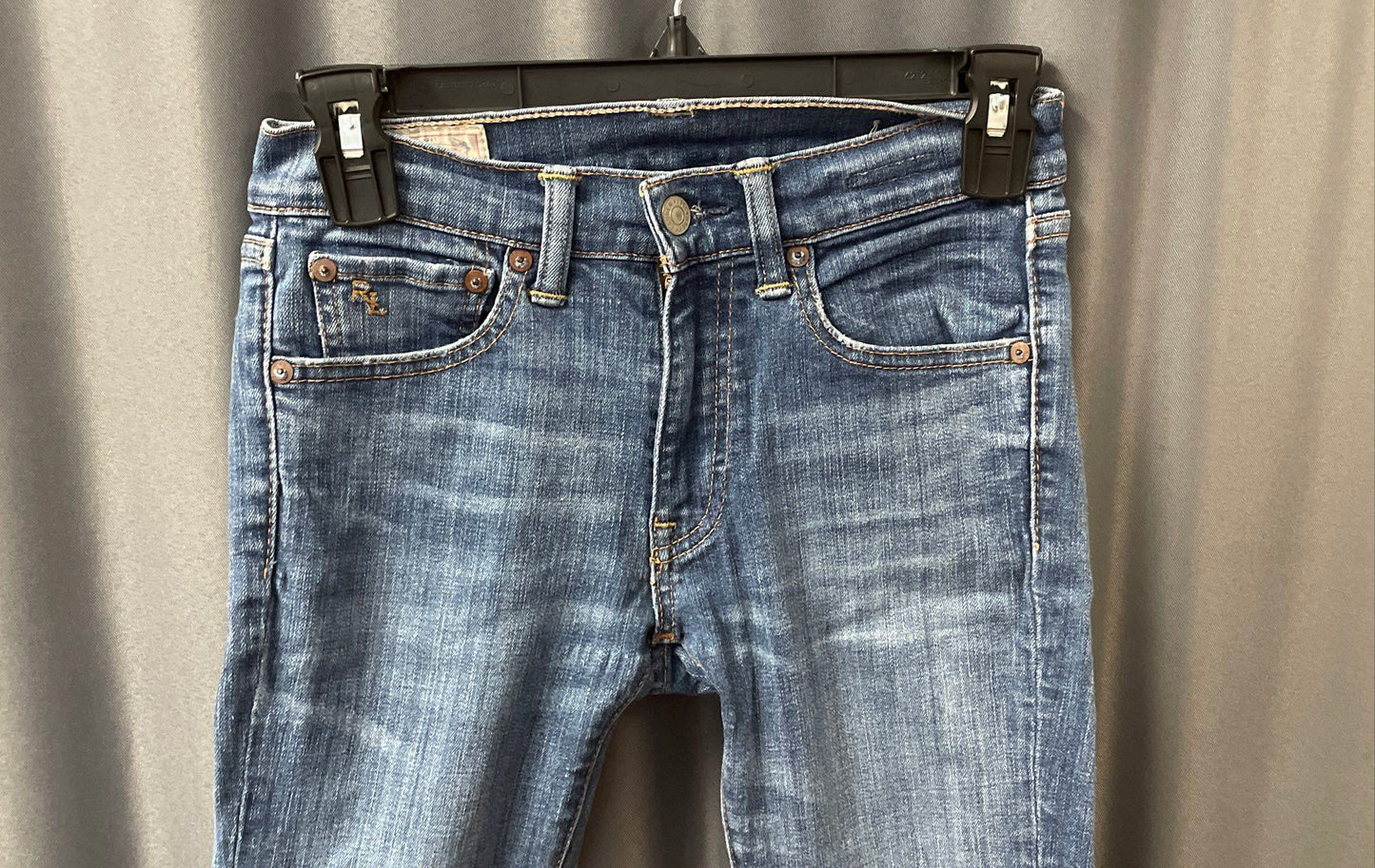 Polo Ralph Lauren Women's Tompkins Skinny Crop Jeans Blue Distressed Sz 26