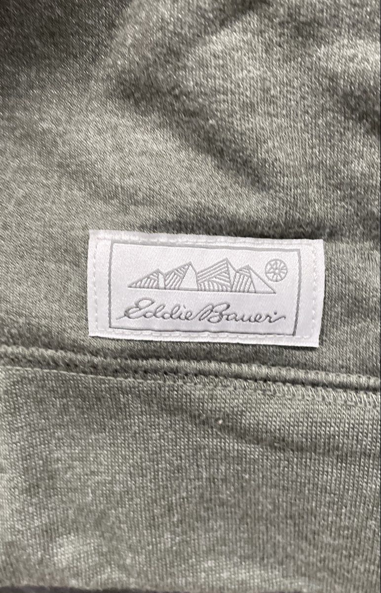 Eddie Bauer Men's Green Heathered Pullover Hoodie Kangaroo Pocket Sz M