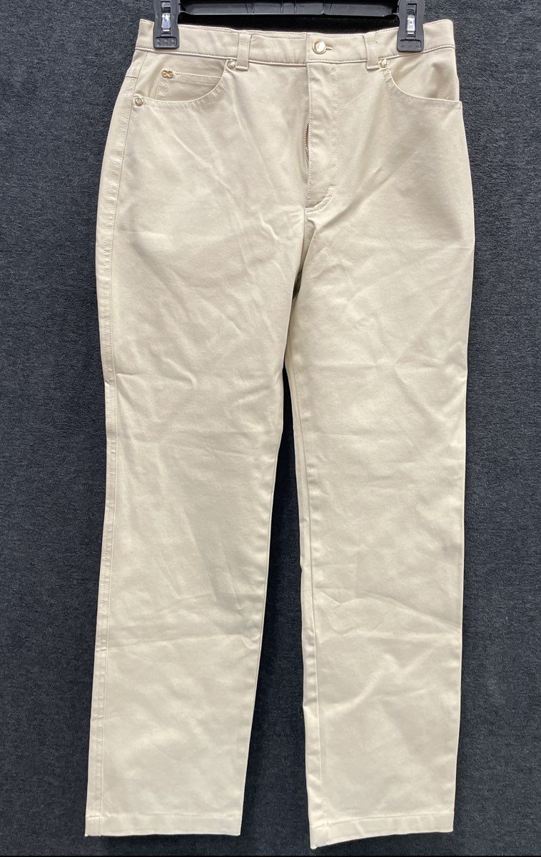 Escada Women's Vintage Y2K Beige High Rise Straight Leg Jeans Pants Size 38 8
