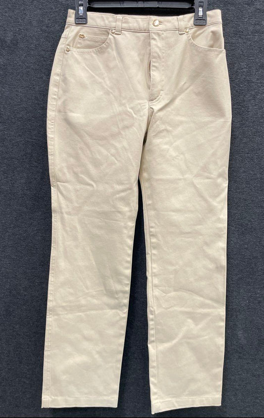 Escada Women's Vintage Y2K Beige High Rise Straight Leg Jeans Pants Size 38 8