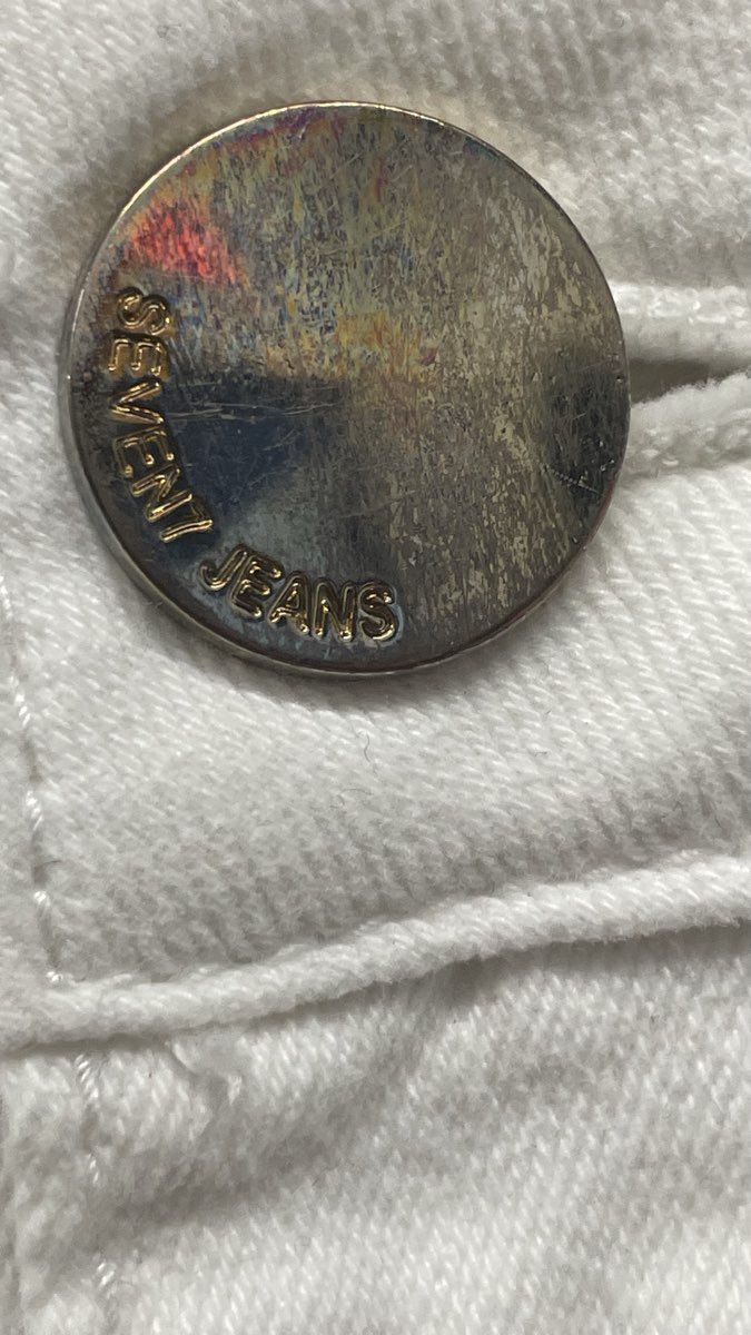 Seven7 Women's High Rise Ankle Skinny Jeans Dove White Stretch Denim Size 10