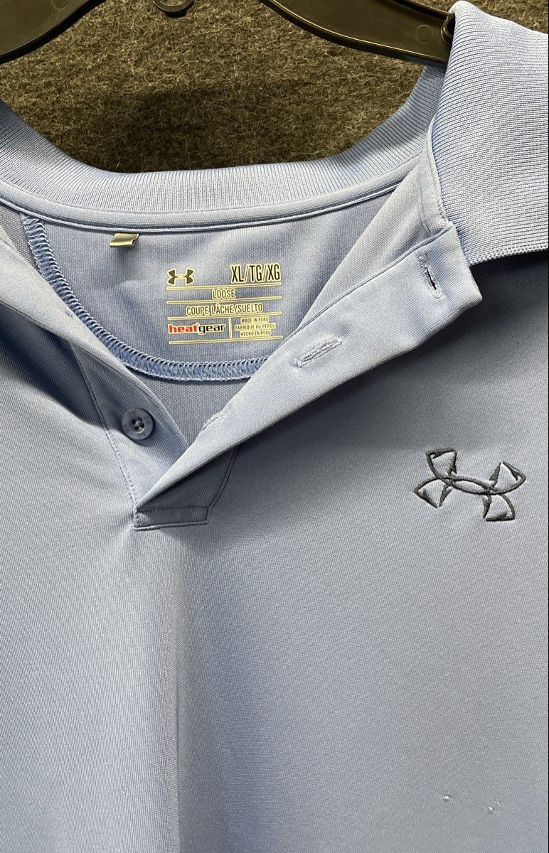 Under Armour Men's Heatgear Loose Fit Short Sleeve Polo Shirt Blue Size XL