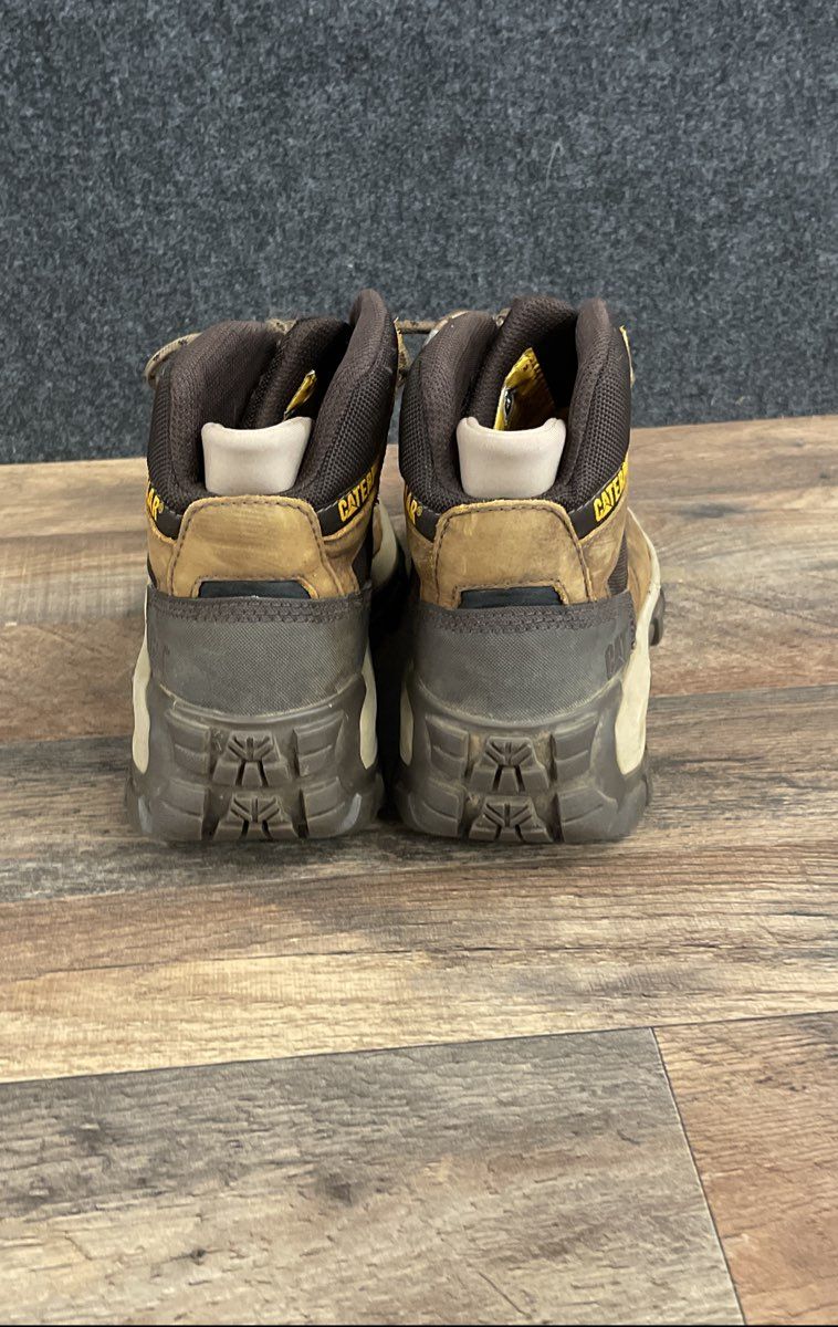 Caterpillar Brown Leather EH Waterproof Work Boots Men's Size 8.5