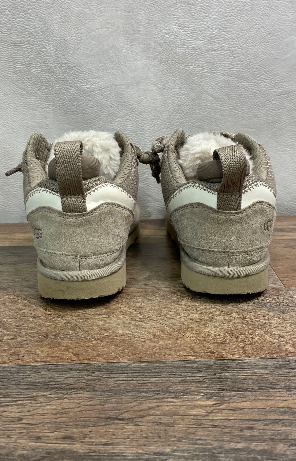 Ugg Marin Lace Beige Suede Mesh Platform Sneakers Size 5