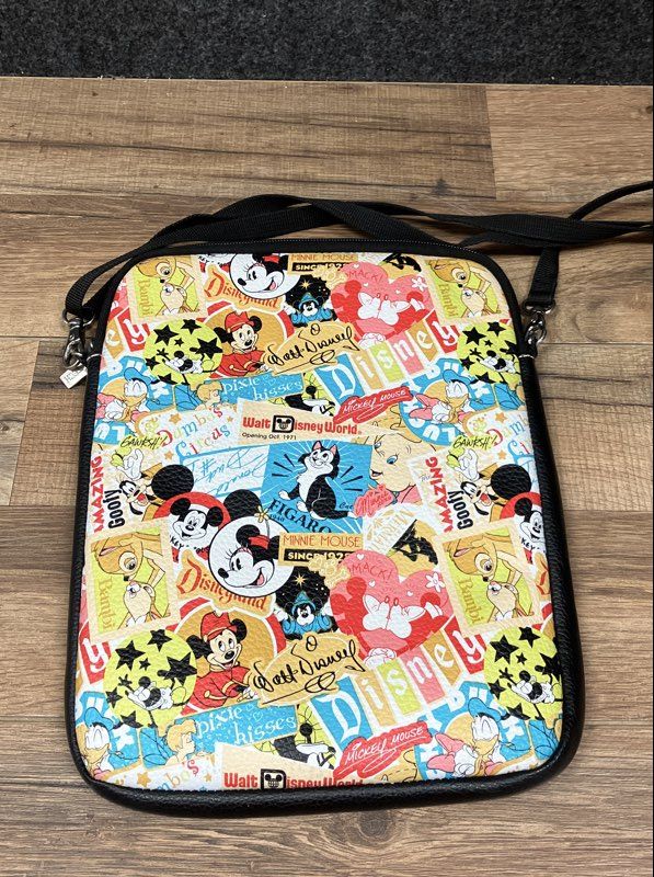 Disney Walt Disney World Disneyland Parks Collage Crossbody Bag Mickey Minnie