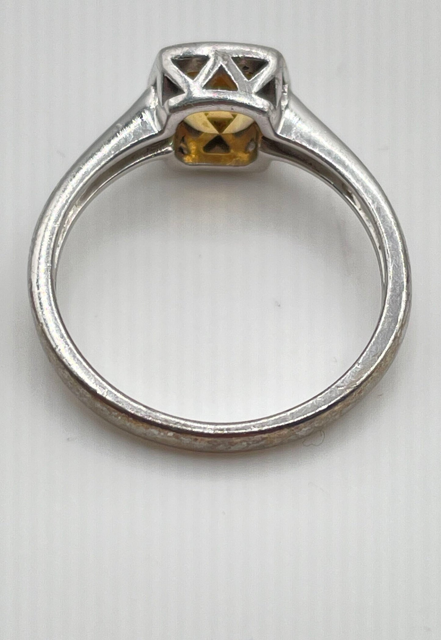 925 Sterling Silver Citrine Solitaire Ring 2.7g