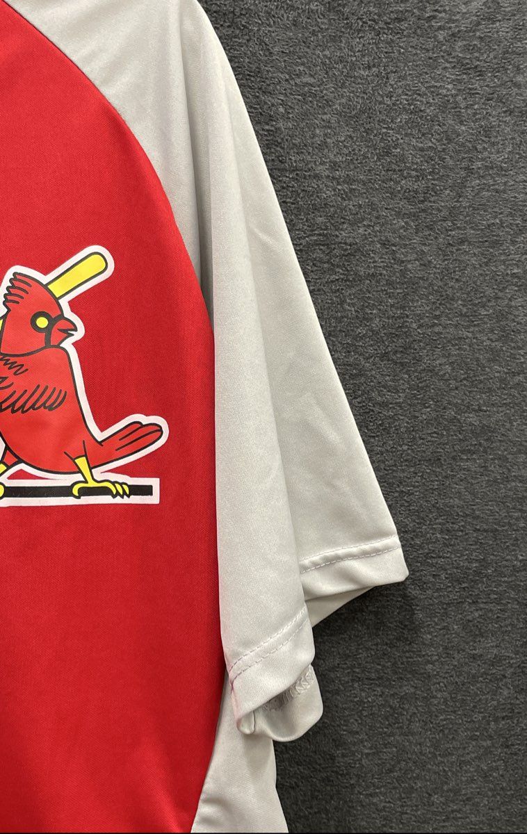 MLB St. Louis Cardinals Men's Red Gray 1/4 Zip Short Sleeve Batting Jacket Shirt