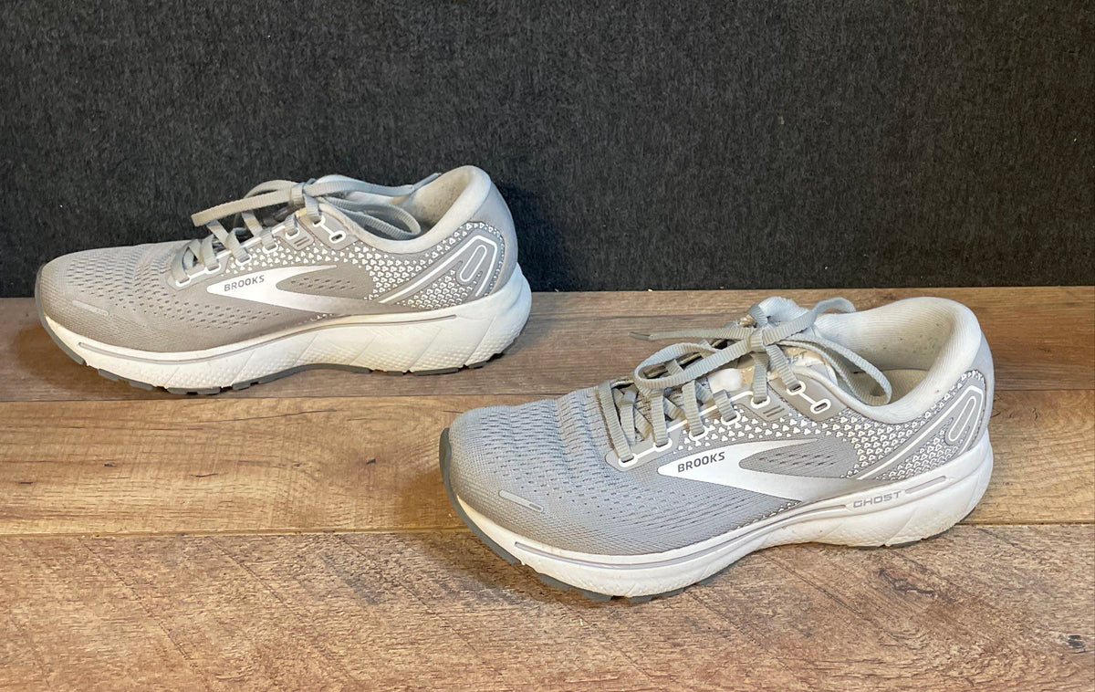 Brooks Ghost 14 Gray/White Neutral Running Shoes Size 8