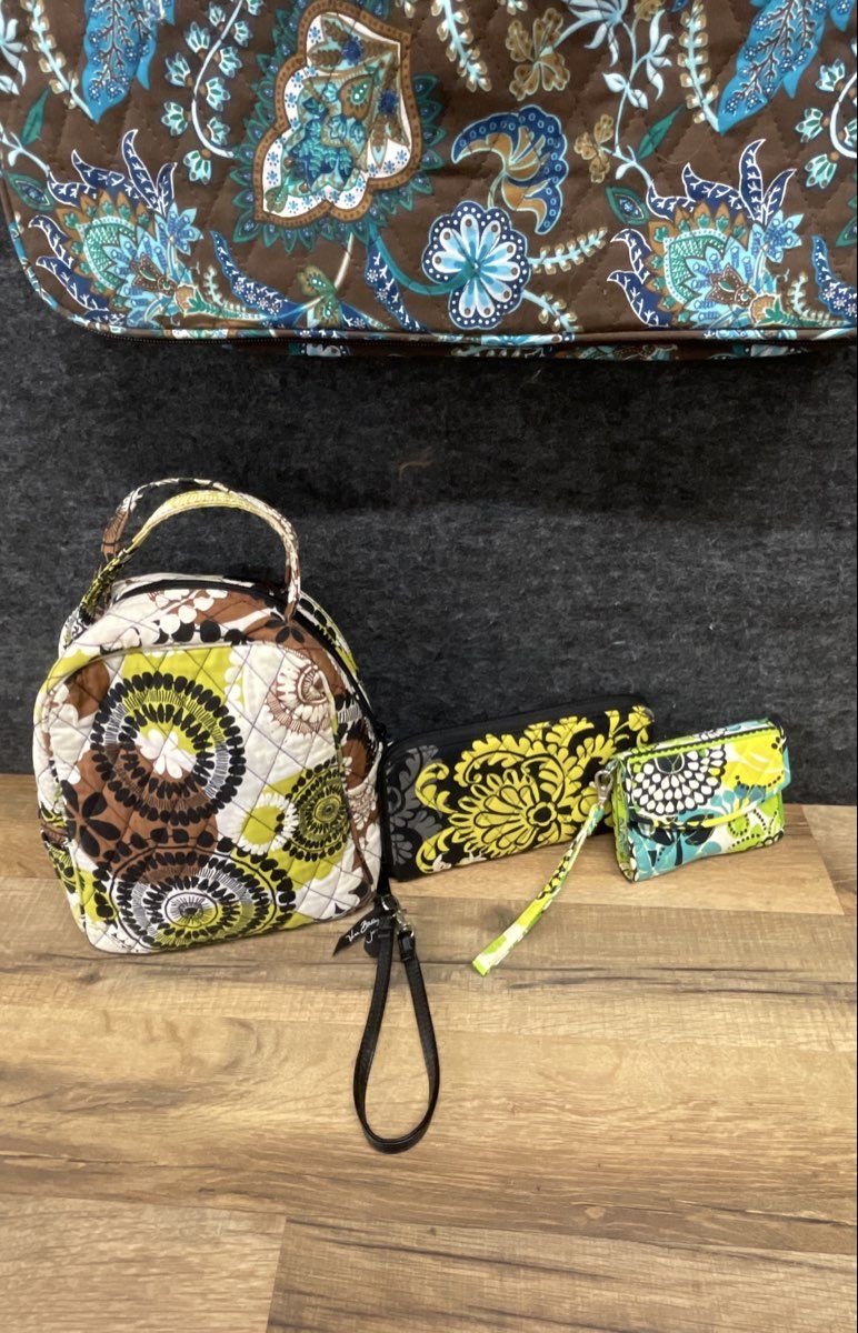 Vera Bradley Backpack Laptop Bag Wallet Wristlet Floral Collection Lot of 5