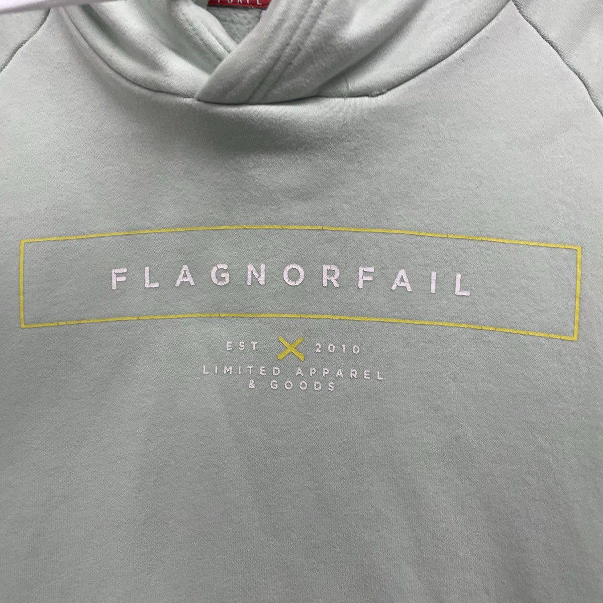 Flag Nor Fail Men's Mint Green Est 2010 Graphic Pullover Hoodie Size M