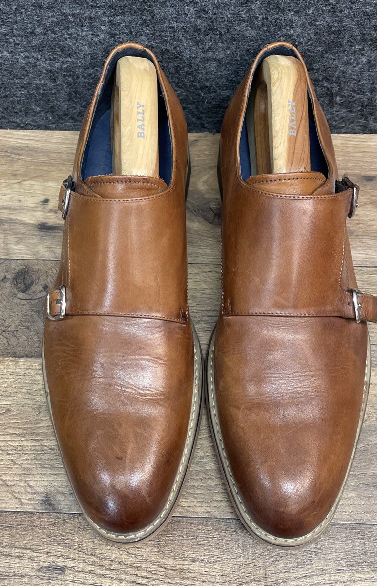 Crevo Milton Cognac Leather Double Monk Strap Dress Shoes Men's Size 13