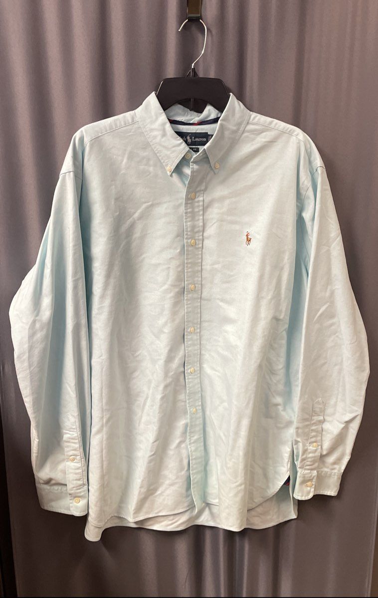 Polo Ralph Lauren Men's Aqua Blue Classic Fit LS Button Down Shirt Size XL