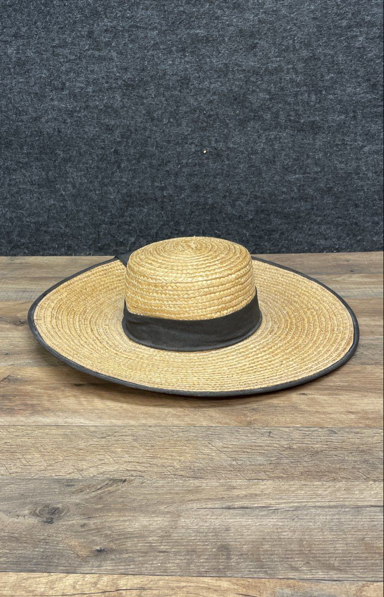 Women's Wide Brim Straw Sun Hat Natural Tan Black Ribbon Bow Beach Summer