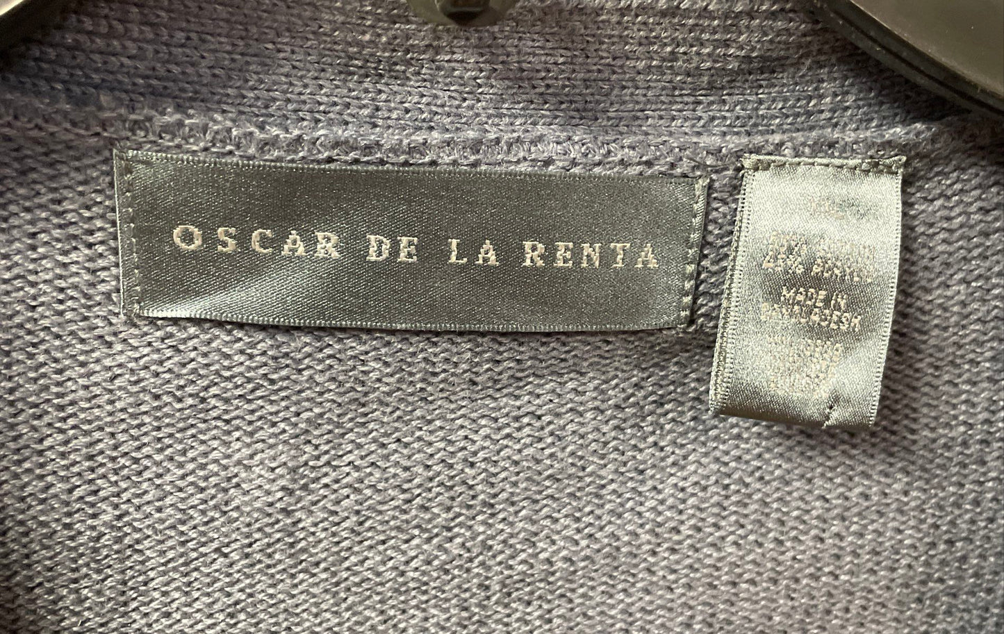 Oscar De La Renta Men's Blue Textured Grid Button Front Cardigan Sweater Sz XXL