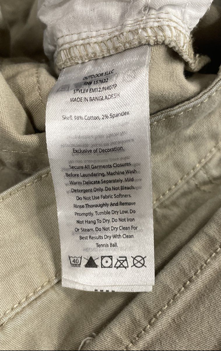 Eddie Bauer Men's Khaki 5-Pocket Cotton Blend Stretch Pants Sz 34x32