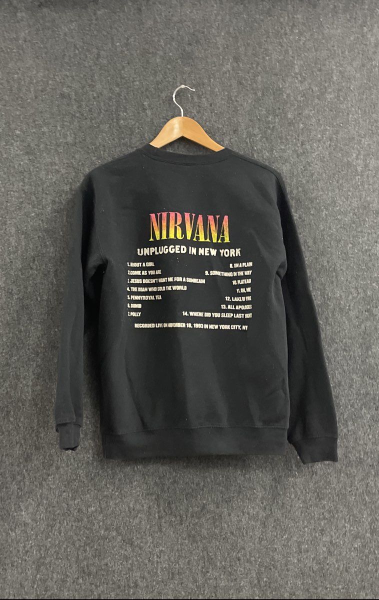 Nirvana Unplugged in New York Tracklist Sweatshirt Official Reprint Sz S