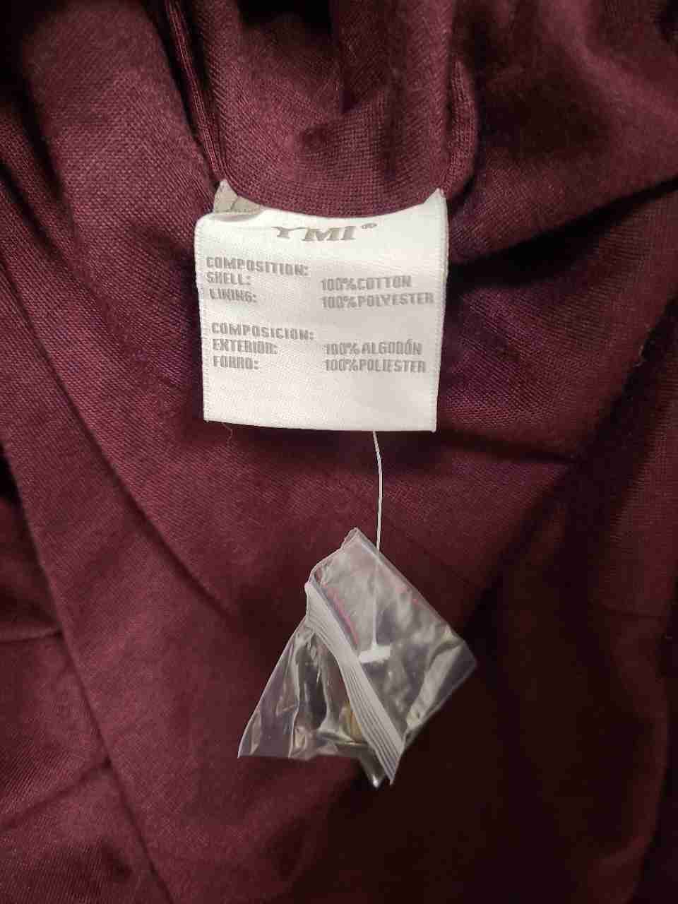 YMI Women's Sangria Maroon Hooded Utility Vest Cotton Full Zip Snap NWT Sz XL