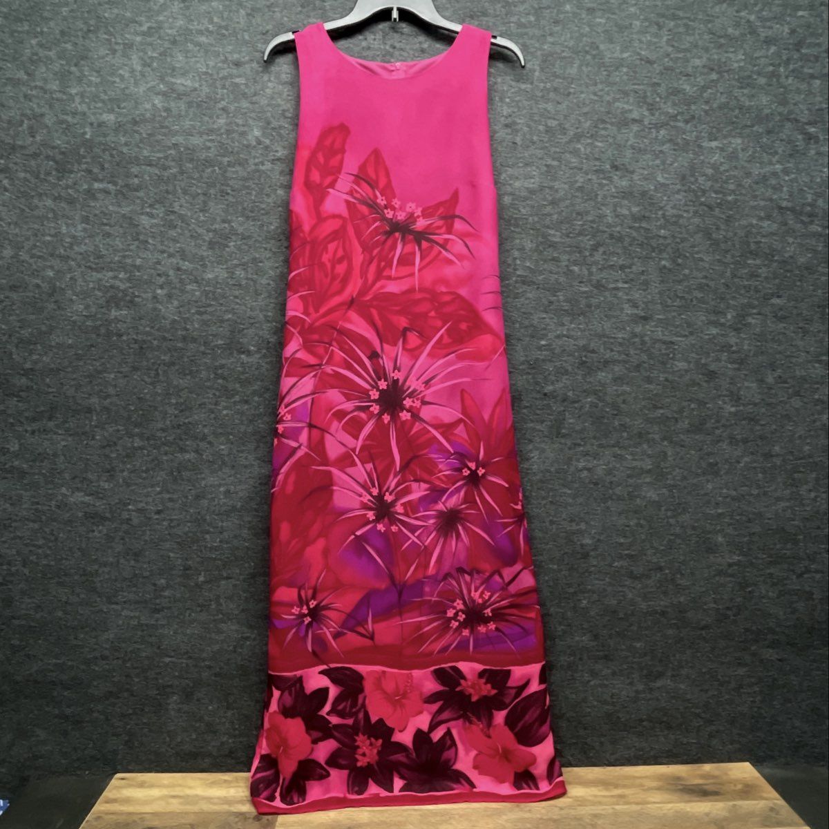 Vintage 90s AGB Byer California Women's Pink Tropical Floral Maxi Dress Sz 10