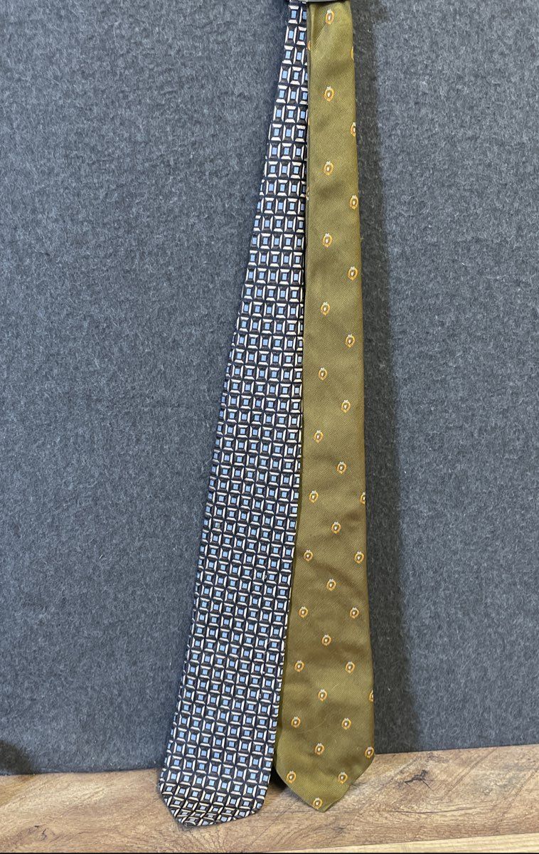 Lot of 5 Mens Silk Neckties Barry.Wang Roberto Villini Zylos Geometric Stripe