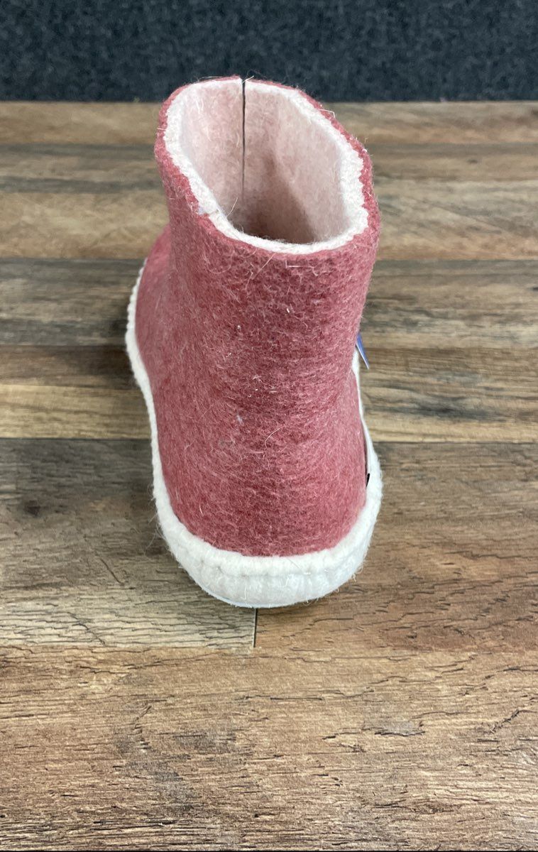 Zulag Pure Sheep Wool Felted Bootie Slippers Rose Pink Made in Mongolia Size 37