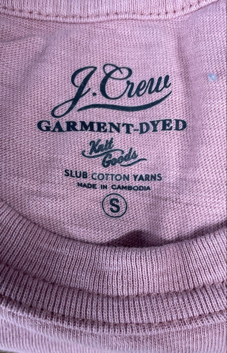 J. Crew Men's Slub Cotton T-Shirt Lot Pink Navy White Stripe 2-Pack Sz S