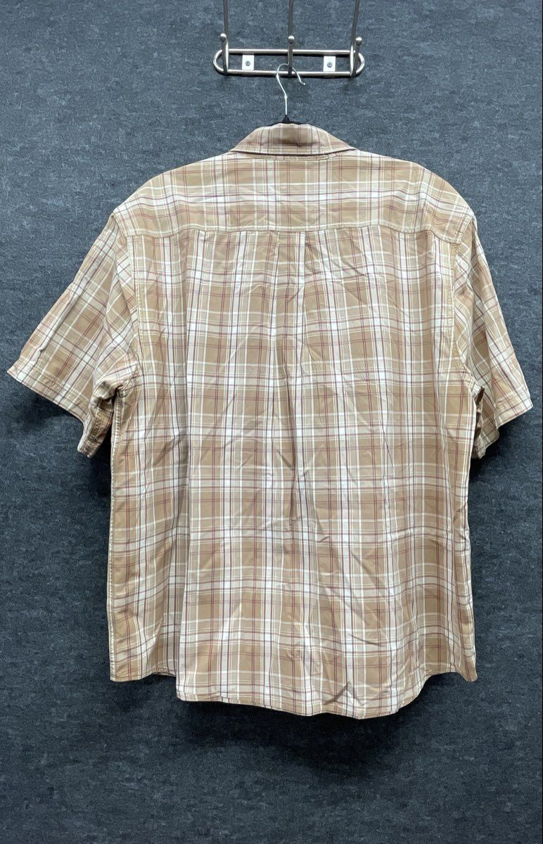 Carhartt Men's Tan Plaid Cotton Short Sleeve Button Up Shirt Model S185BUC Sz XL