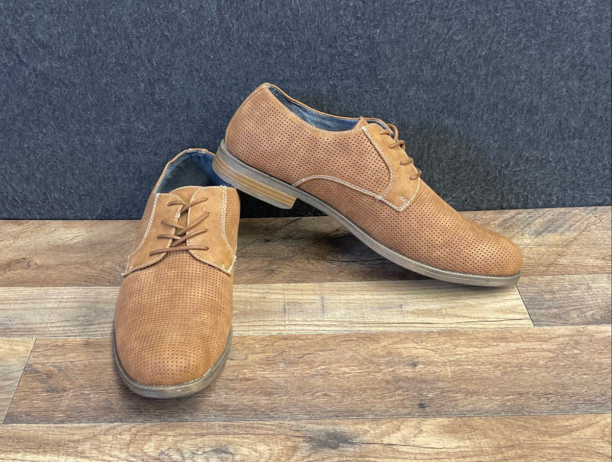 XRAY Footwear Men's Tan Perforated Derby Dress Shoes Size 11