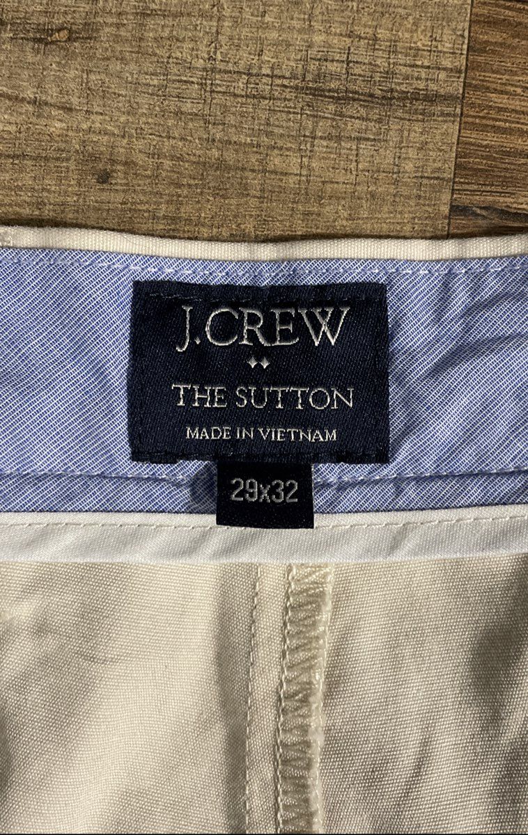 J.Crew Men's Ivory The Sutton Summerweight Chino Pants 100% Cotton Sz 29x32