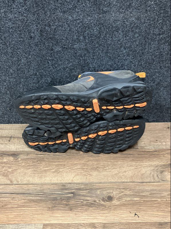 Timberland Grey Orange Leather Mesh Low Top Hiking Trail Shoes Men's Size 12