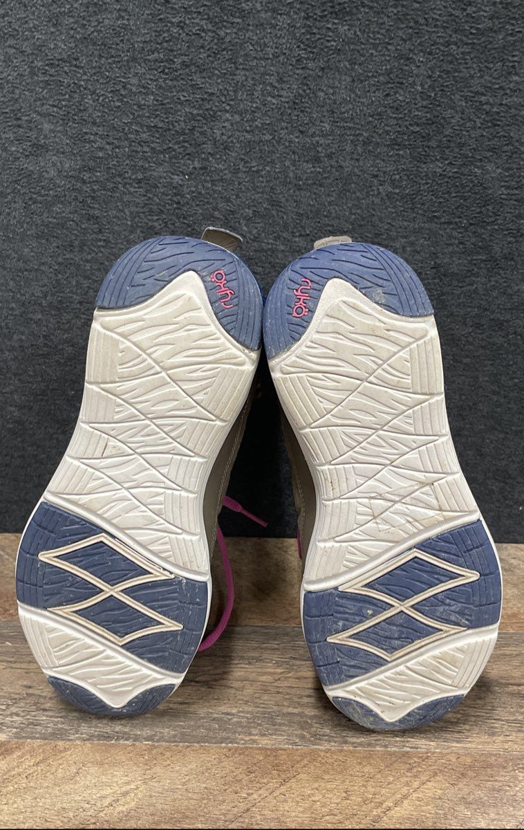 Ryka Aurora Brown Blue Pink Quilted Mid Top Walking Shoes Women's Size 7W