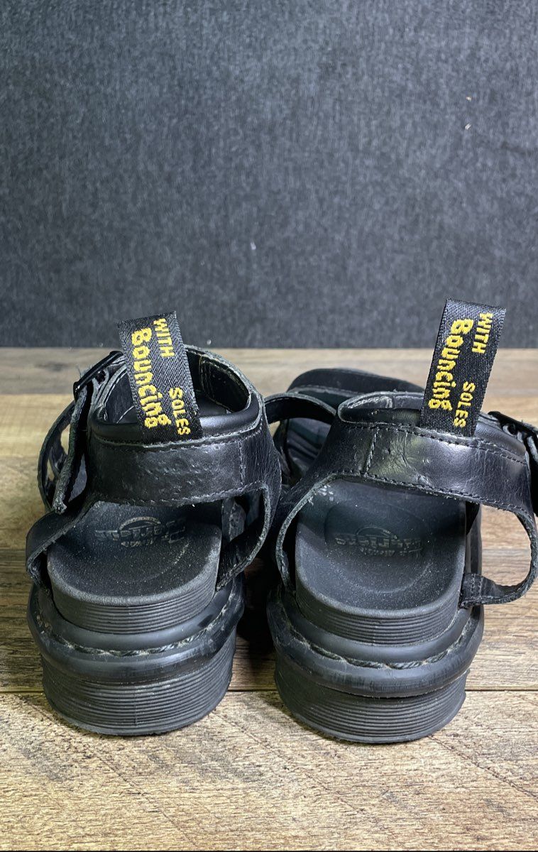 Dr. Martens Blaire Black Leather Platform Sandals Women's Size 5