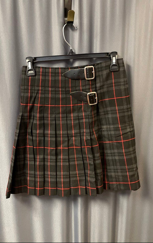USA Kilts Women's Glyndwr Tartan Pleated Kilt Skirt Black Red 26" Waist