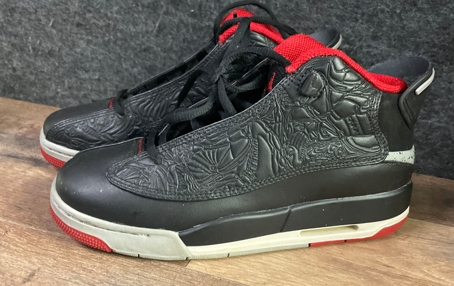 Nike Air Jordan Dub Zero Black Gym Red White Youth GS Sneakers Size 4.5Y