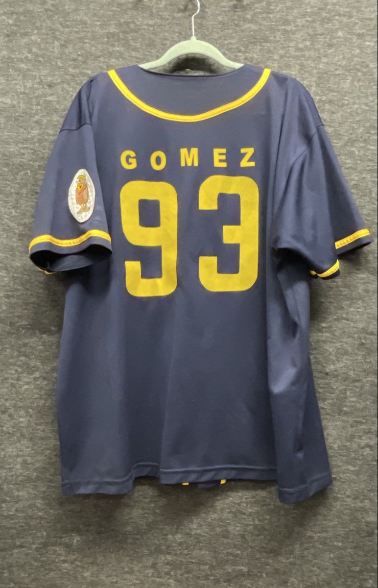 Milwaukee Brewers Gomez #93 Baseball Jersey Navy Blue Button Up Sz 44