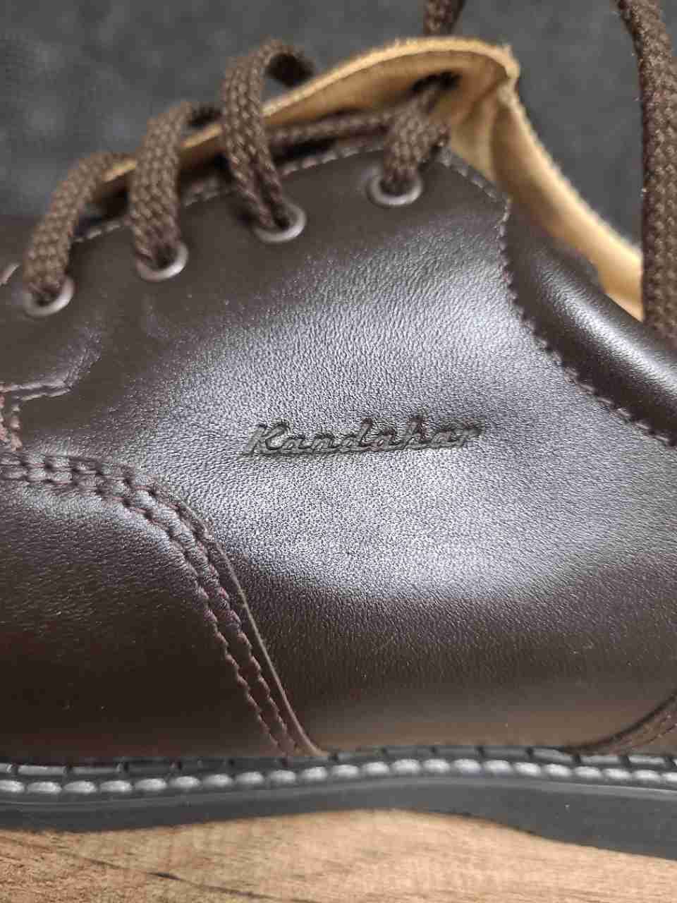 Kandahar Men's Dark Brown Leather Moc Toe Derby Dress Shoes Size 10