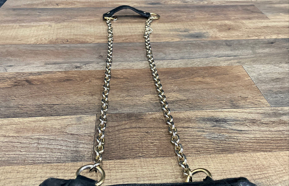 Juicy Couture Black Leather Small Crossbody Bag Gold Chain Strap