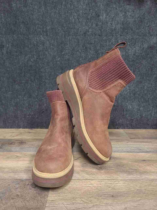 Timberland Courmayeur Valley Dark Brown Leather Chelsea Boots Women's Size 7