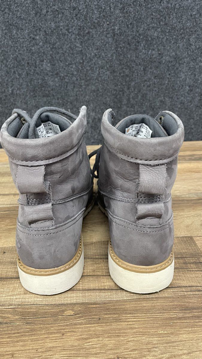 Timberland Bramhall Waterproof Grey Nubuck Ankle Boots Women's Size 8.5