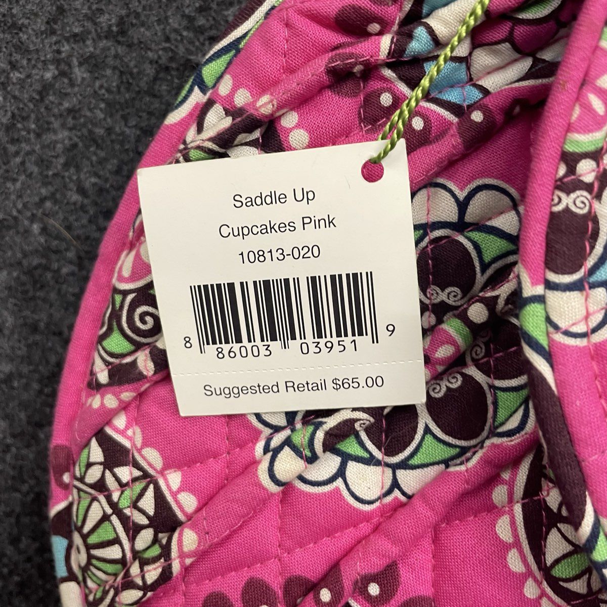 Vera Bradley Cupcakes Pink Saddle Up Flap Shoulder Bag NWT Quilted Cotton